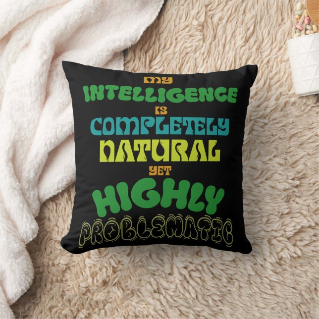 Funny Natural Intelligence Vintage Typography  Cushion (Blanket)