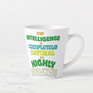 Funny Natural Intelligence Vintage Typography Latte Mug