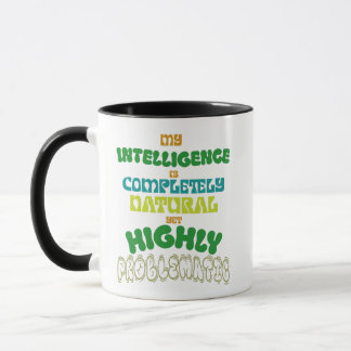 Funny Natural Intelligence Vintage Typography Mug