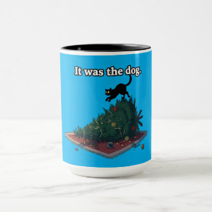  Funny Naughty Cat Blaming Dog "It was the dog"  Mug