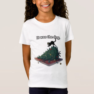 Funny Naughty Cat Blaming Dog "It was the dog" T-Shirt