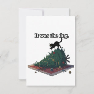 Funny Naughty Cat Blaming Dog "It was the dog" Thank You Card