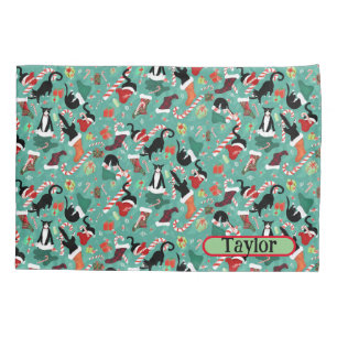 Funny Naughty Christmas Cats Personalized Kids Pillowcase