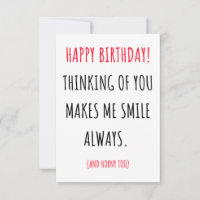 Funny naughty dirty birthday card for him & her