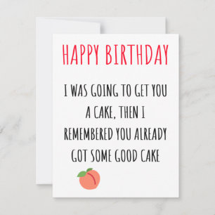 Funny Naughty Dirty Happy Birthday Card