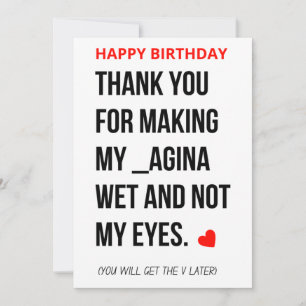 Funny Naughty Dirty Happy Birthday Card for Him