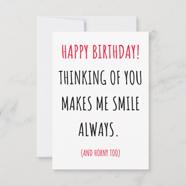 Funny Naughty Happy Birthday Card for Him & Her  (Front)