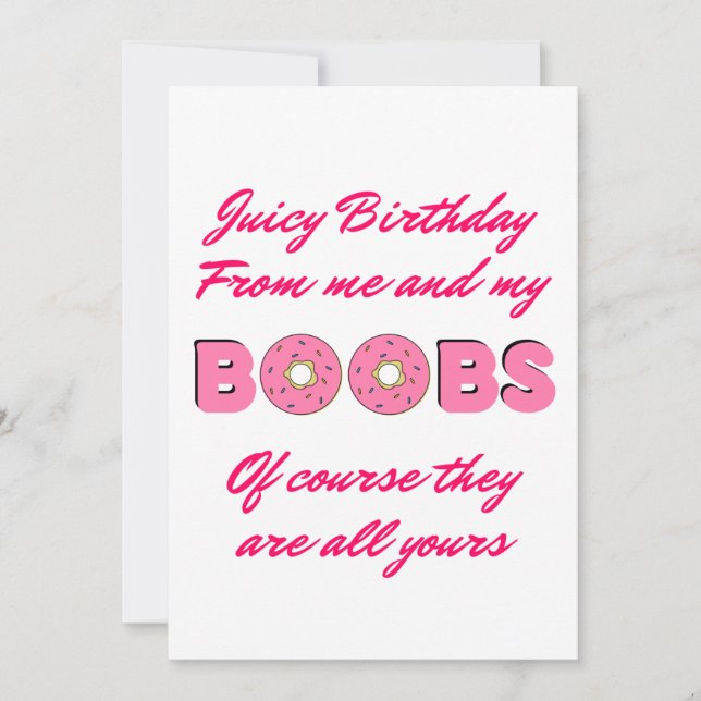 Funny Naughty Happy Birthday Gift Holiday Card (Front)