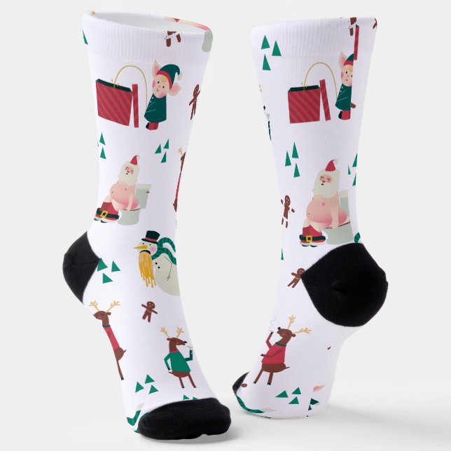 Funny Naughty Holiday Socks (Angled)