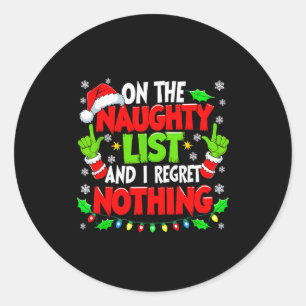 Funny Naughty List Christmas Classic Round Sticker