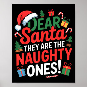 Funny Naughty List Christmas Holiday Group  Poster