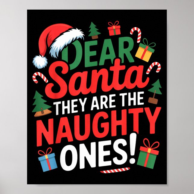 Funny Naughty List Christmas Holiday Group  Poster (Front)