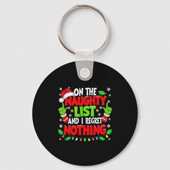 Funny Naughty List Christmas  Key Ring (Front)