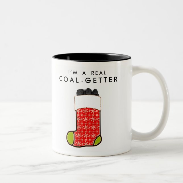 Funny Naughty List Christmas Two-Tone Coffee Mug (Right)