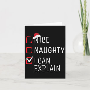 Funny Naughty Nice Christmas Family Pajama Men Wom Card