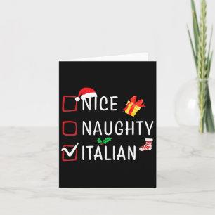 Funny Naughty Nice Italian Christmas Family Pajama Card