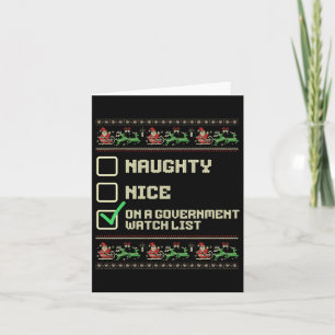 Funny Naughty Nice On A Government Watch List Chri Card
