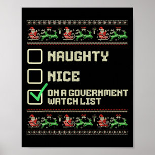 Funny Naughty Nice On A Government Watch List Chri Poster