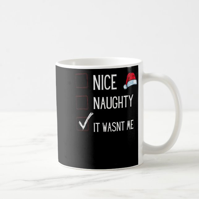 Funny Naughty Or Nice Christmas List Santa Claus E Coffee Mug (Right)