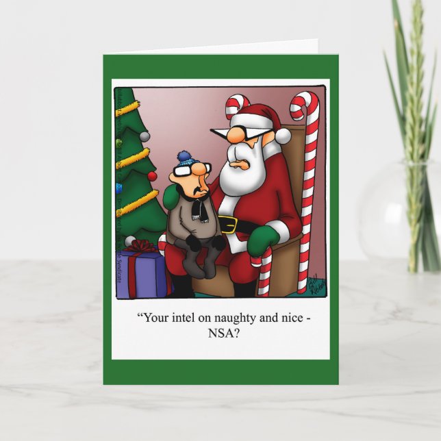 Funny "Naughty or Nice Intel" Christmas Card (Front)