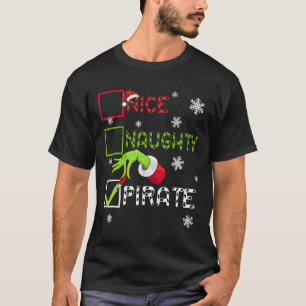 Funny Naughty Pirate Christmas Xmas Men Women Kid  T-Shirt