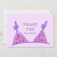 Funny Naughty Purple Lingerie Bachelorette Thanks 