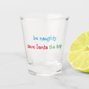 Funny Naughty Santa Humour Christmas Holiday Party Shot Glass