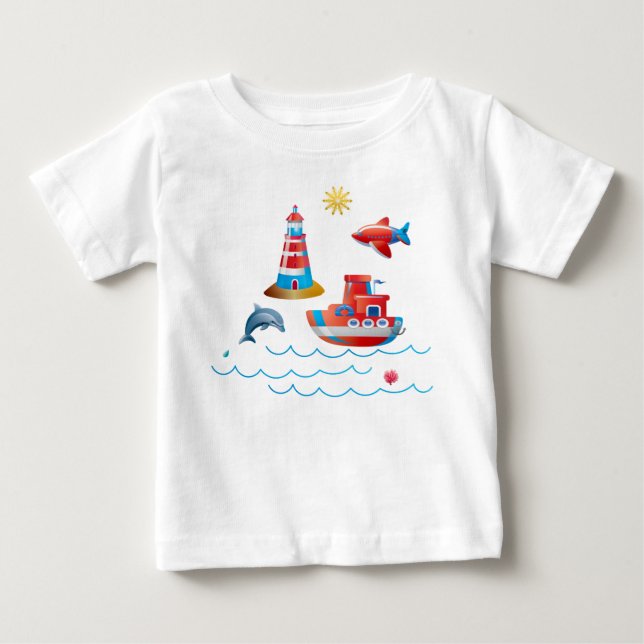 Funny nautical design baby T-Shirt (Front)