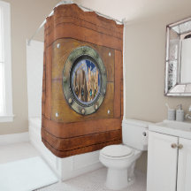 Funny Nautical Porthole Shower Curtain