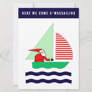 Funny Nautical Sailboat Christmas Holiday Card