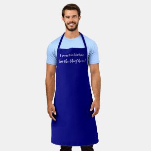 Funny Navy Blue Chief of the Kitchen   Apron