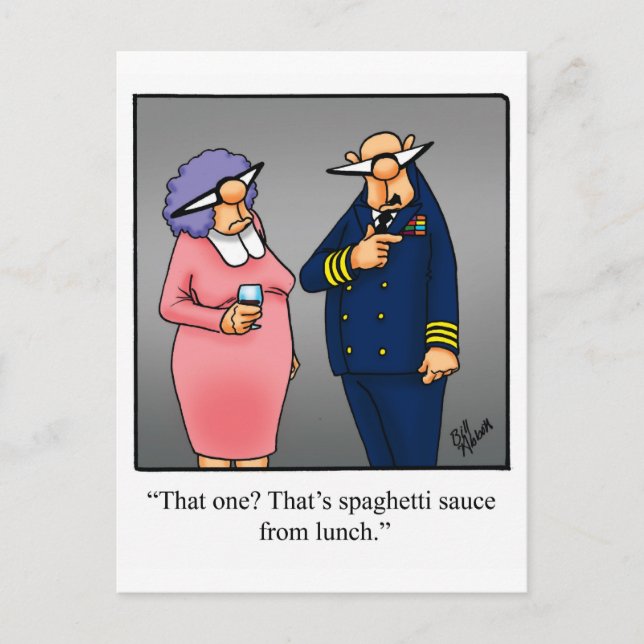 Funny Navy Military Cartoon Gift! Postcard (Front)