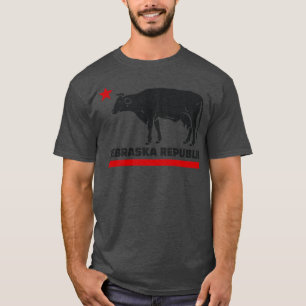 Funny Nebraska Republic California State Flag Paro T-Shirt