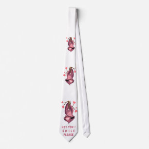 Funny Neck Tie Playful Sloth Smile - Custom Text