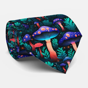 Funny Neck Tie with Mushroom Pattern