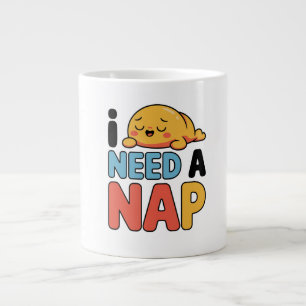 Funny Need A Nap Cute Sleepy Cartoon Large Coffee Mug