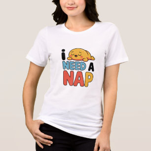 Funny Need A Nap Cute Sleepy Cartoon Tri-Blend Shirt