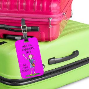 Funny Neon Girl Scout Cadette   Custom Luggage Tag