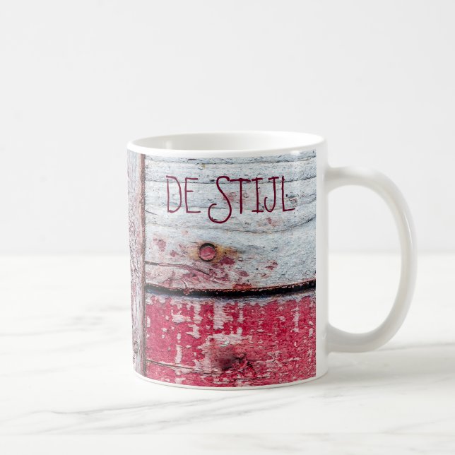 Funny Neoplasticism wooden art style customisable Coffee Mug (Right)