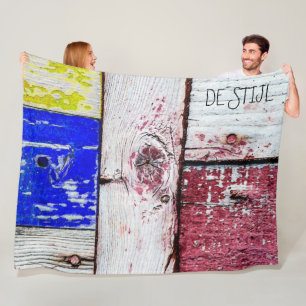 Funny Neoplasticism wooden art style customisable Fleece Blanket
