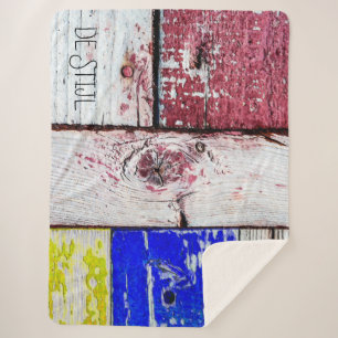 Funny Neoplasticism wooden art style customisable Sherpa Blanket