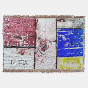 Funny Neoplasticism wooden art style customisable Throw Blanket