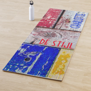 Funny Neoplasticism wooden art style customisable Yoga Mat
