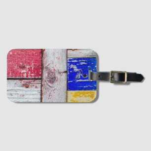 Funny Neoplasticism wooden art style Luggage Tag