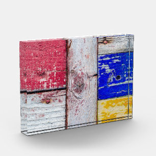 Funny Neoplasticism wooden art style Photo Block