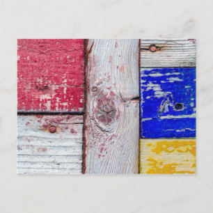 Funny Neoplasticism wooden art style Postcard