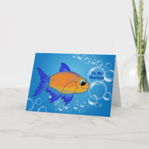 Funny Nephew Blue Birthday Card