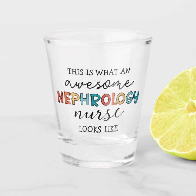 Funny Nephrology Nurse Awesome Appreciation Shot Glass (Front)