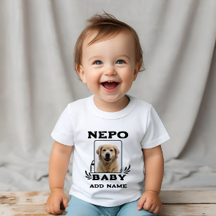 Funny Nepo baby typography photo and name Baby T-Shirt