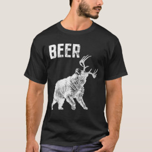 Funny Nerdy Beer Bear Deer Hunter Drinker Pun Dads T-Shirt